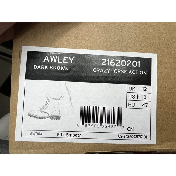 Dr Martens Awley Mens Size 13 Brown Leather Boots Crazy Horse Action NO SHOE BOX - Picture 2 of 11